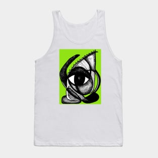 "I see you" - African Symbolic Surrealist Art - Green Tank Top
